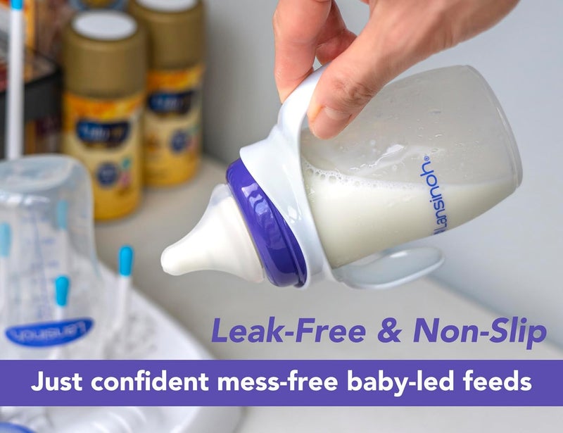 CHUBBIEE Compatible Baby Bottle Handle for Lansinoh 5oz & 8oz Bottles, Easy-Grip, Ergonomic Design for Little Hand, Leak-Proof, Slip-Resistant, BPA-Free, Helps Babies Transition to Independent Drinking, 3-Pack - Image 5